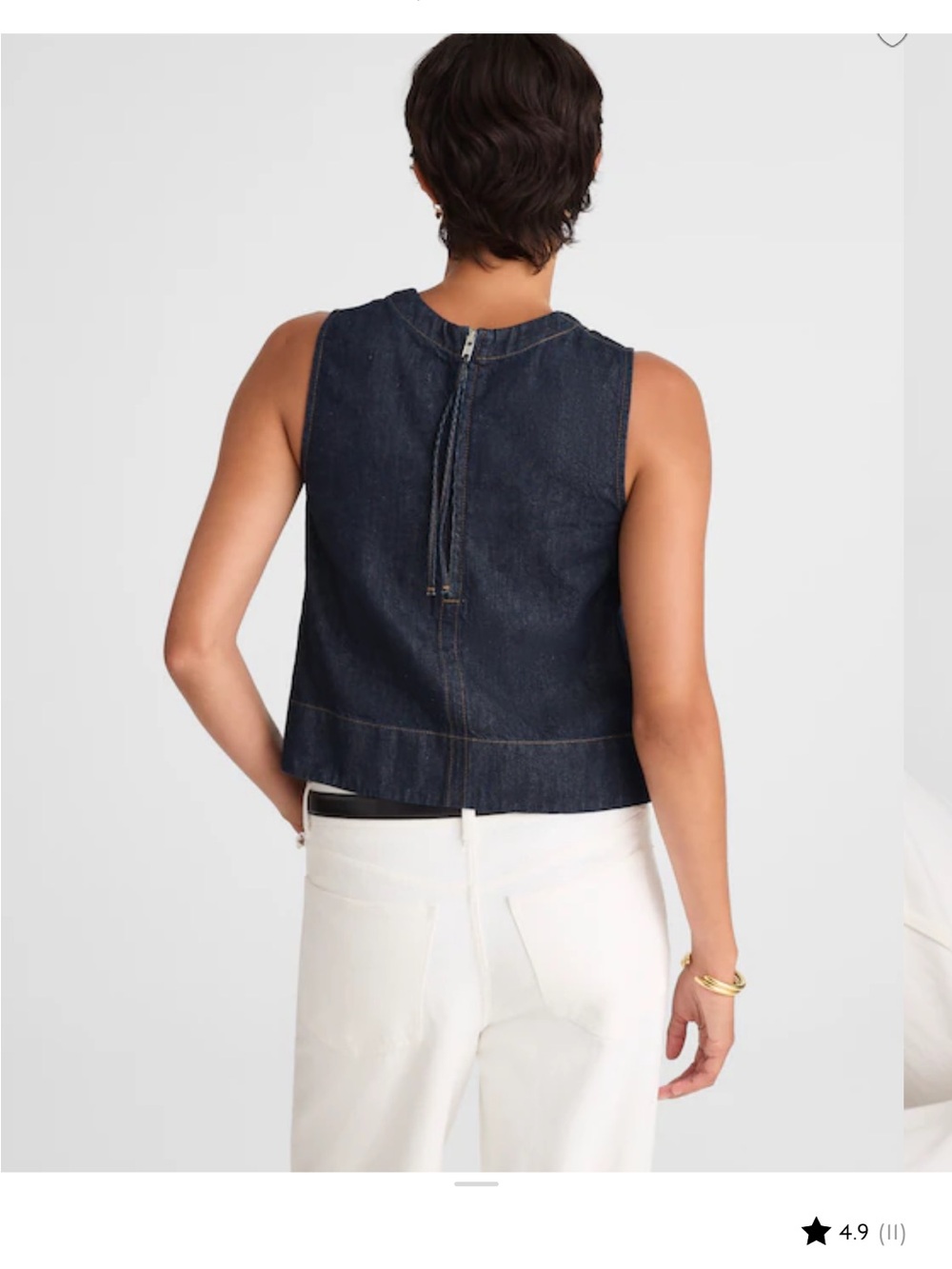 Madewell Denim Sleeveless shell - Dark Blue